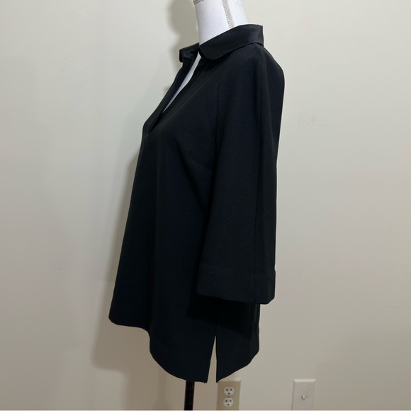 NWOT Brooks Brothers Collared Split Neck Satin Trim Blouse. Size S - Picture 3 of 9